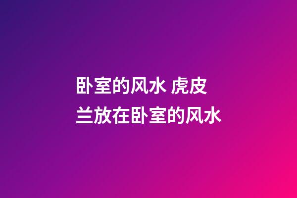卧室的风水 虎皮兰放在卧室的风水